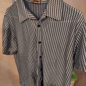YMLA open weave clubbing shirt mens medium used short sleeve